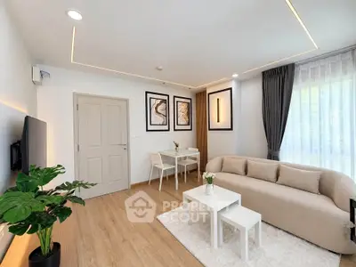 Modern living room with stylish decor and natural light