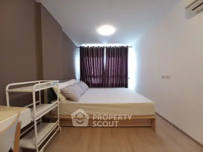 Modern bedroom with minimalist design and natural light