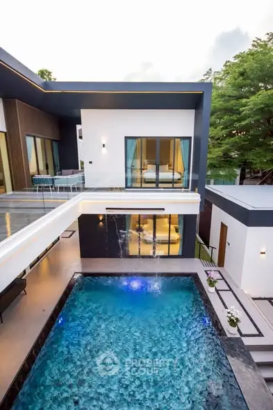 Modern luxury home with private pool and stylish architecture