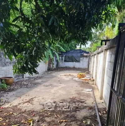 Spacious outdoor area with potential for garden or patio development.