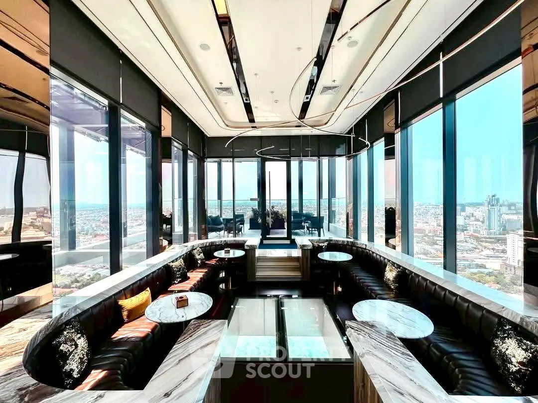 Luxurious penthouse with panoramic city views and elegant interior design