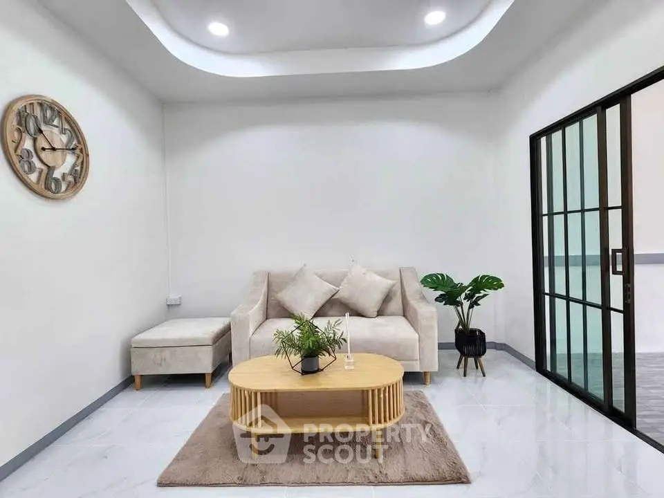 Modern living room with stylish furniture and elegant decor