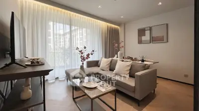 Modern living room with elegant decor and natural light