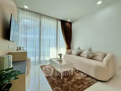 Modern living room with elegant decor and natural light