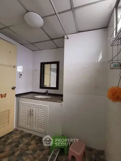 Modern bathroom with sleek fixtures and stylish design