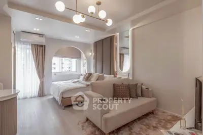 Luxurious modern bedroom with elegant decor and natural light