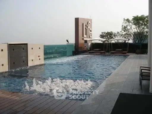 Luxurious rooftop pool with modern design and stunning city views