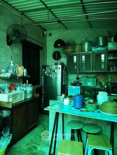 Charming rustic kitchen with eclectic decor and modern appliances