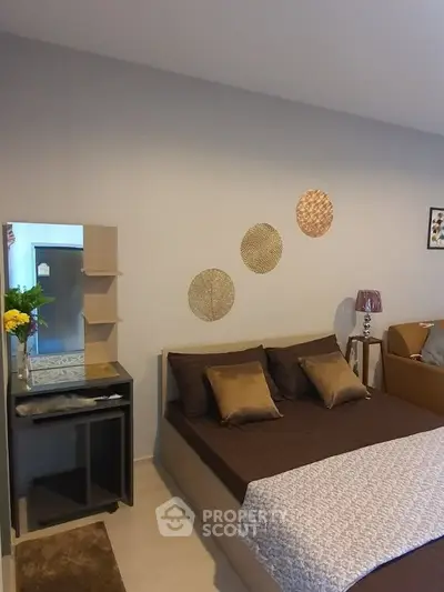 Cozy bedroom with modern decor and stylish furnishings