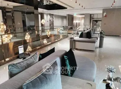 Luxurious modern living room with elegant decor and plush seating