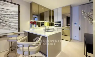 Luxurious modern kitchen with sleek design and high-end appliances