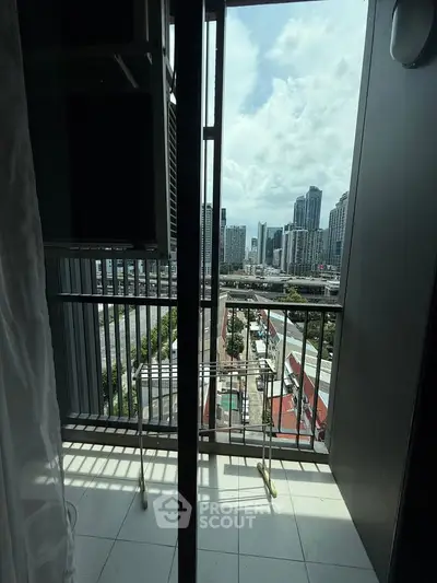 Stunning urban balcony view with city skyline and modern architecture, perfect for city living enthusiasts.