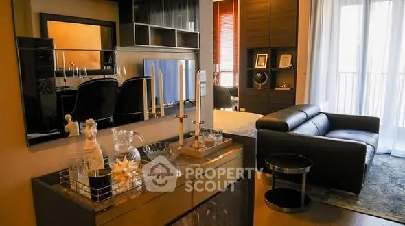 Modern living room with sleek furniture and stylish decor