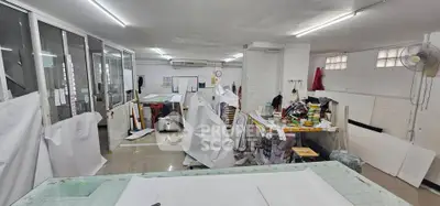 Spacious industrial workspace with ample natural light and organized layout