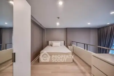 Modern bedroom with minimalist design and natural light