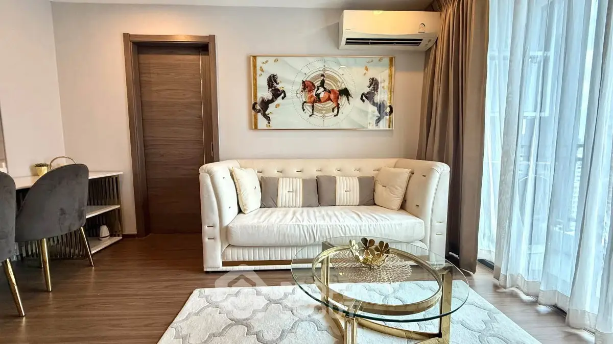 Luxurious living room with elegant decor and natural light