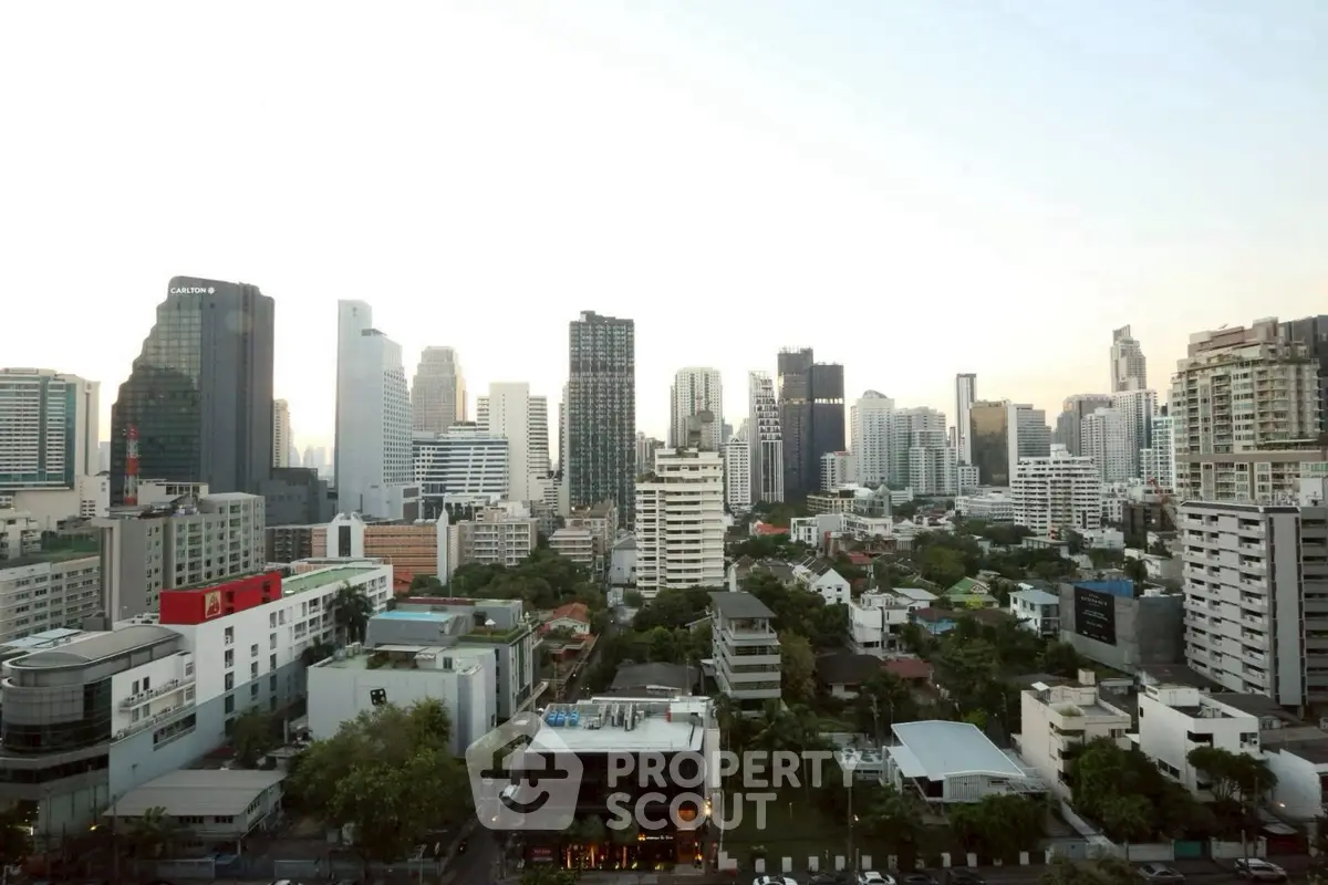 Stunning cityscape view showcasing modern skyline and urban living in a vibrant neighborhood.