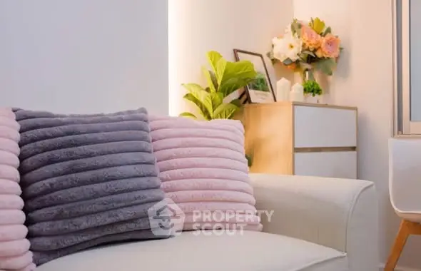 Cozy living room with plush cushions and elegant decor