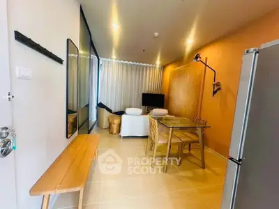 Modern living room with dining area and stylish decor