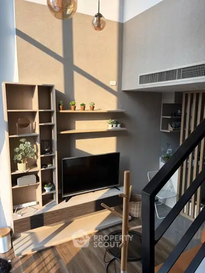 Modern living room with stylish decor and natural light