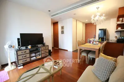 Spacious living room with elegant dining area and modern decor