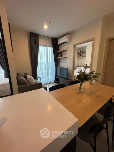 Modern living room with open layout and stylish decor