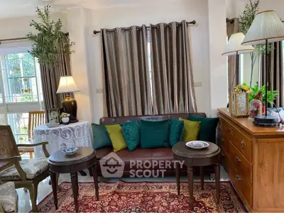 Charming living room with elegant decor and natural light