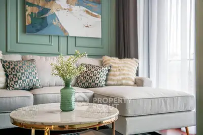 Stylish living room with elegant decor and natural light