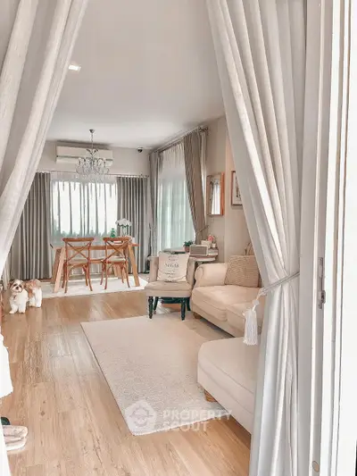 Charming living room with elegant decor and cozy seating area