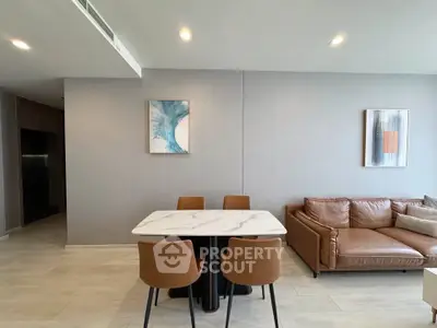 Modern living room with stylish furniture and elegant decor