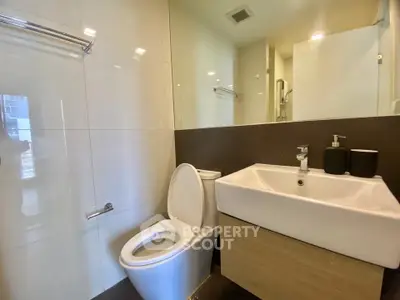 Modern bathroom with sleek fixtures and contemporary design