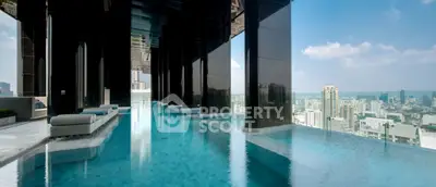 Luxurious rooftop infinity pool with stunning city skyline views, perfect for high-end urban living.