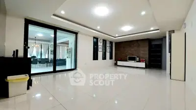 Spacious modern living room with sleek design and open layout