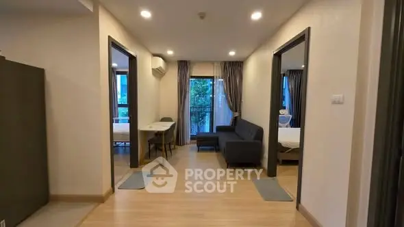Modern apartment interior with open layout and stylish furnishings