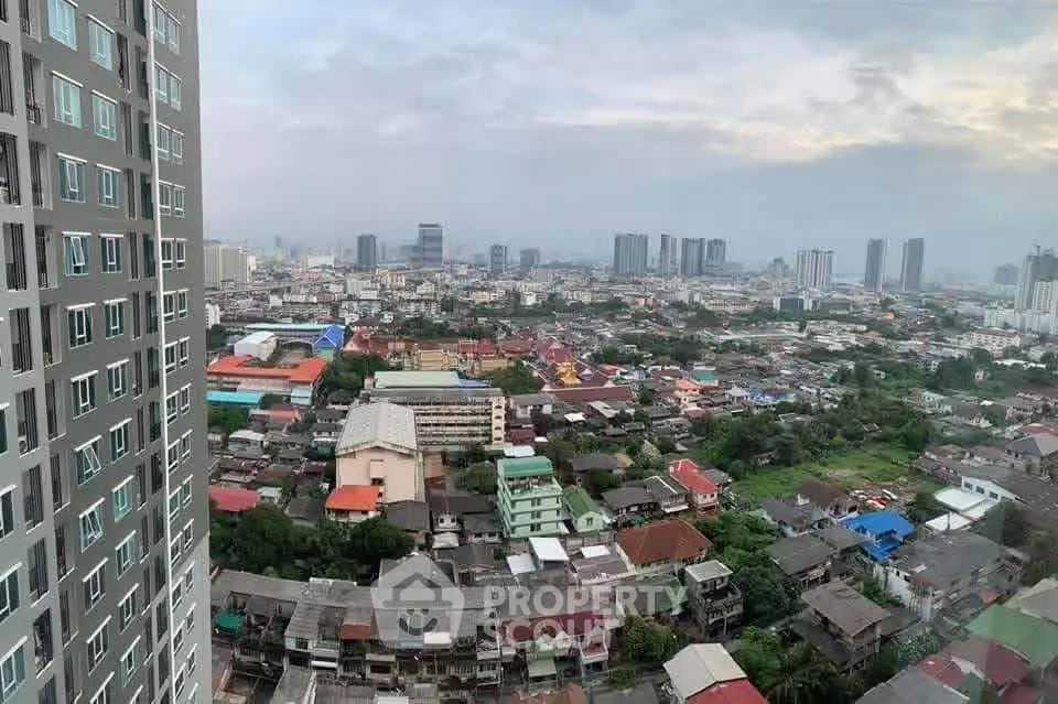 Stunning cityscape view from high-rise building showcasing urban landscape and skyline.