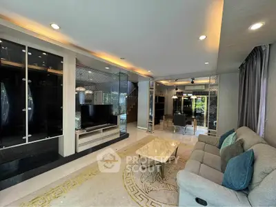 Luxurious modern living room with elegant decor and spacious layout