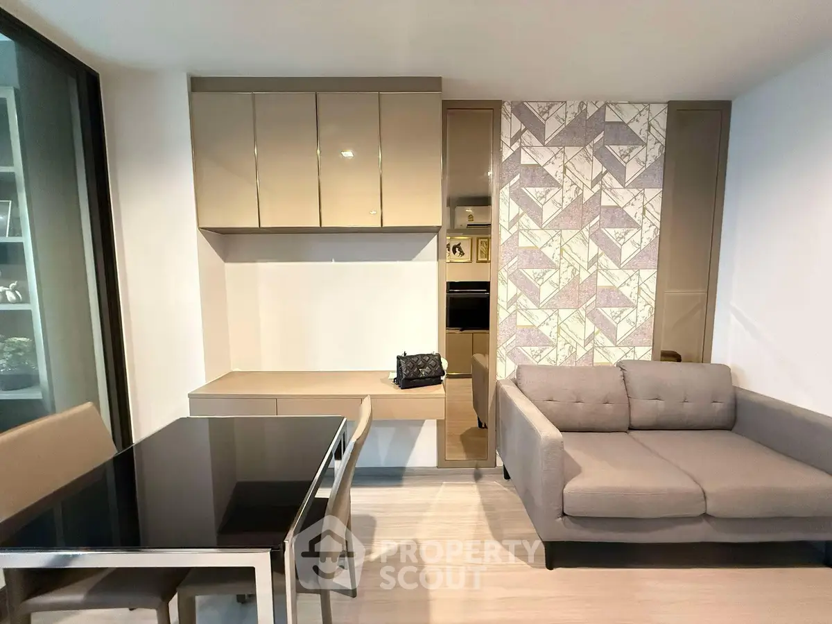 Modern living room with sleek furniture and stylish decor