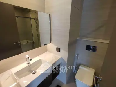 Modern bathroom with sleek fixtures and elegant design