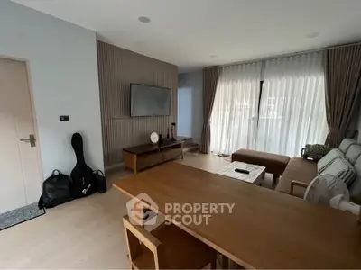 Modern living room with stylish decor and natural light