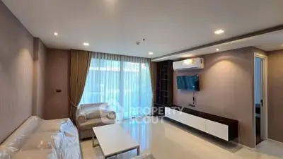 Spacious modern living room with elegant decor and natural light