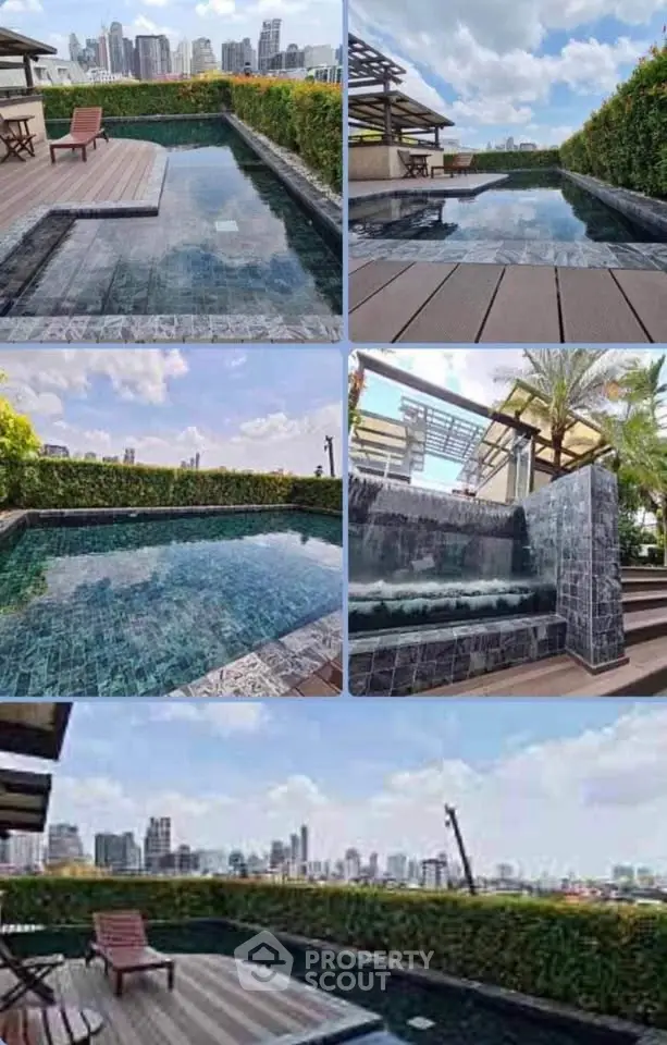 Luxurious rooftop pool with stunning city views and modern design