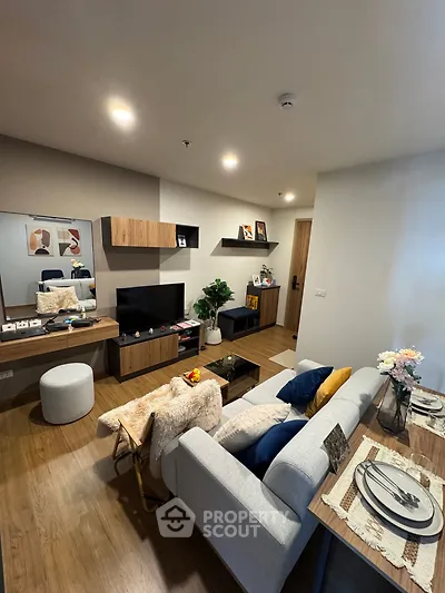 Modern living room with stylish decor and cozy ambiance
