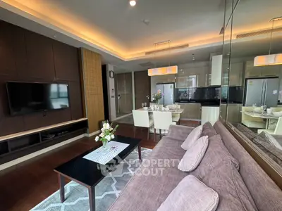 Luxurious modern living room with elegant dining area and stylish decor