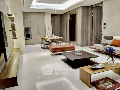 Luxurious modern living room with elegant decor and open layout, perfect for stylish urban living.
