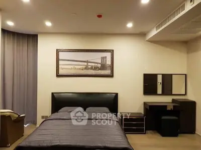 Modern bedroom with elegant decor and stylish furniture