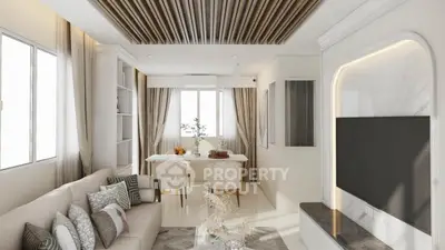 Elegant modern living room with stylish decor and natural light