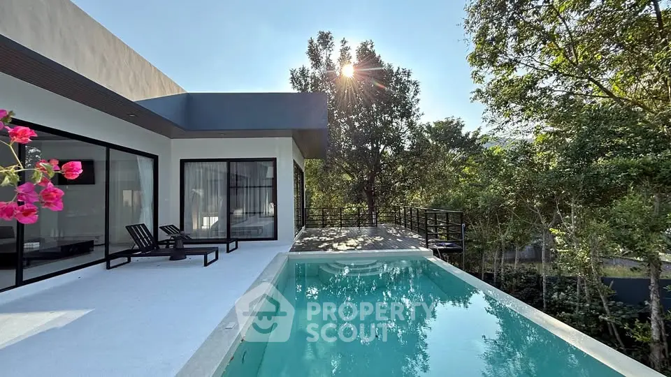 Luxurious modern villa with private pool and stunning forest view, perfect for serene living.