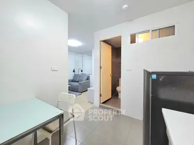Modern apartment interior with open layout and sleek furnishings