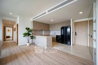 Modern open kitchen with sleek design and spacious layout