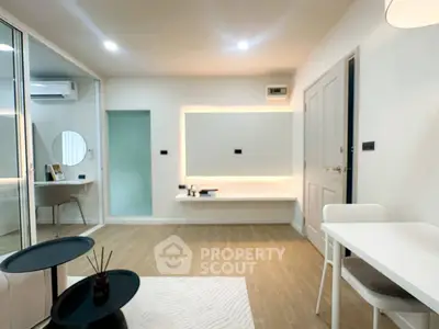 Modern living room with sleek design and stylish furniture